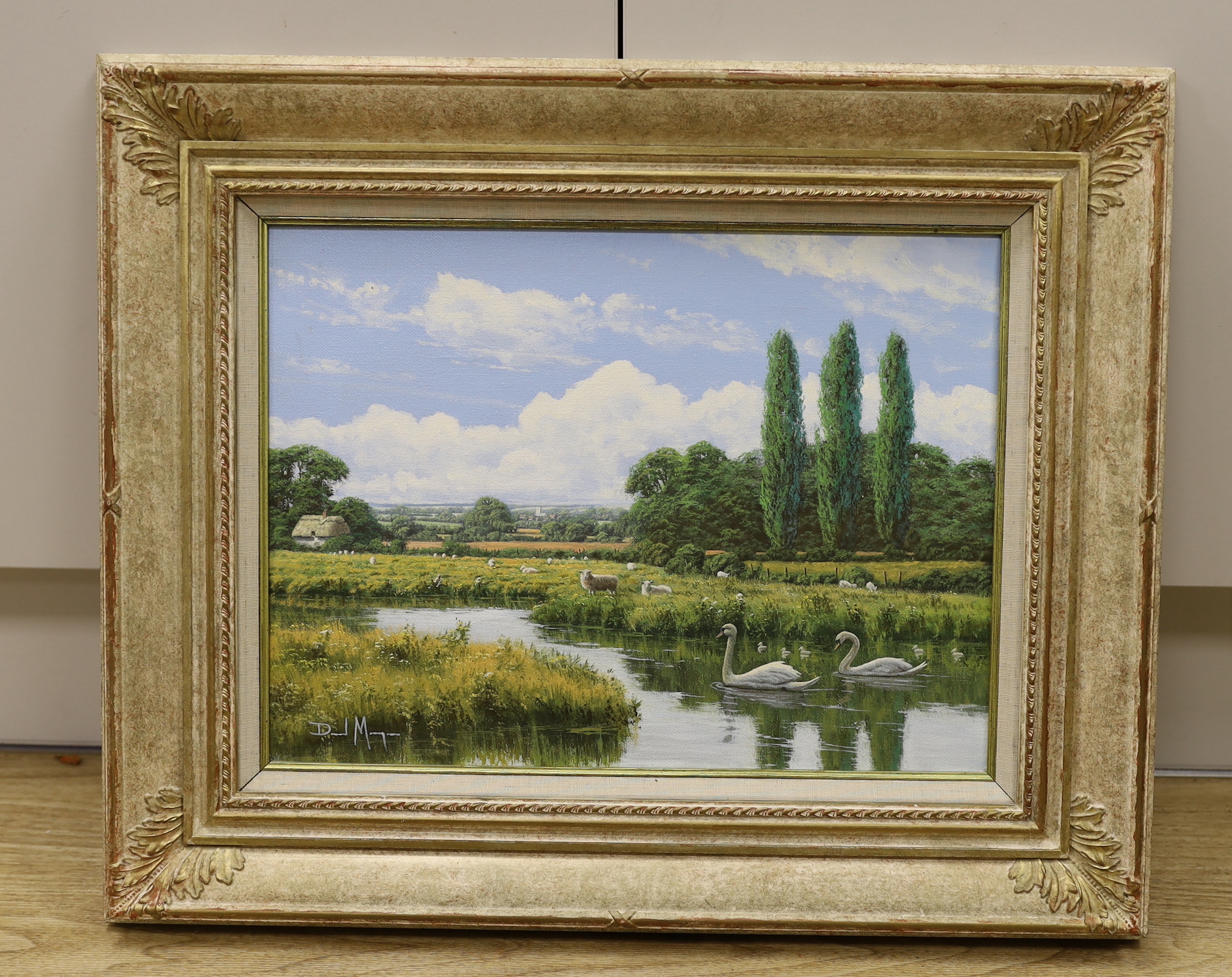 David Morgan, oil on canvas, 'The Nene', signed, 29 x 39cm